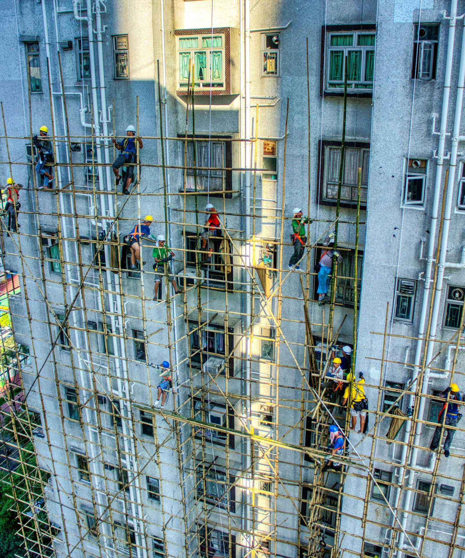 Construction team working professionally